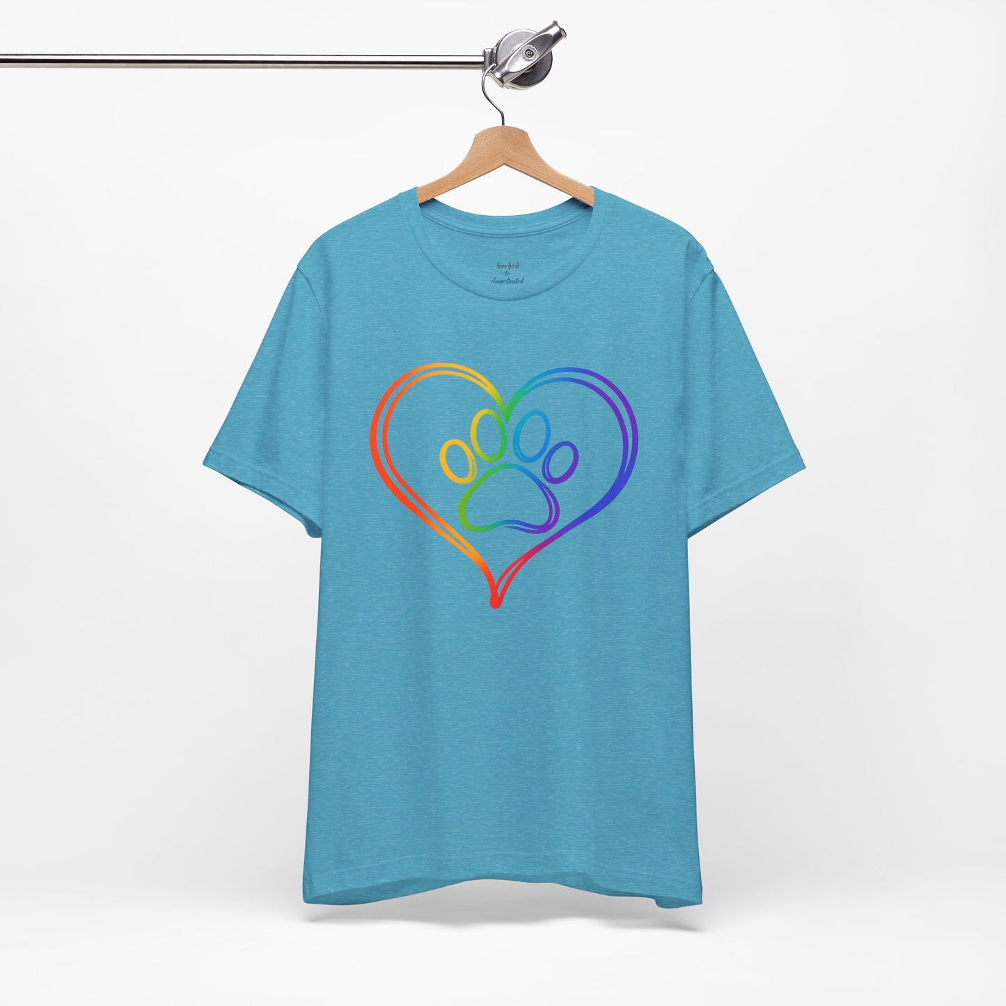 Heart/Paw Colorful Line-Work T-Shirt