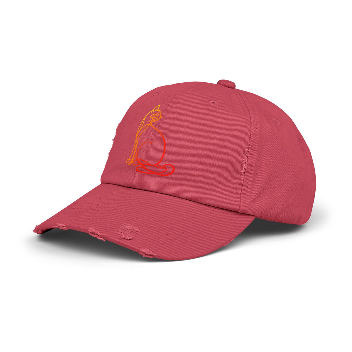 Sunrise Cat Distressed Cap