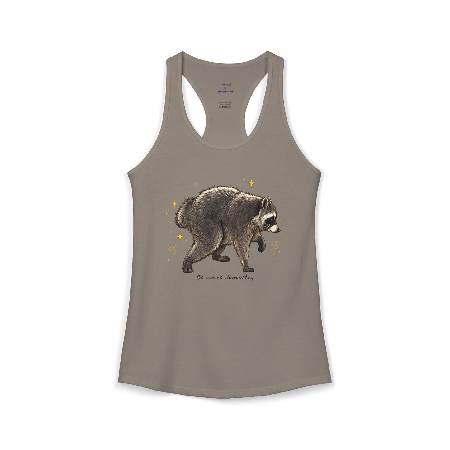 Jimothy The Raccoon Racerback Tank