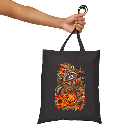 Scarecrow Raccoon Tote Bag