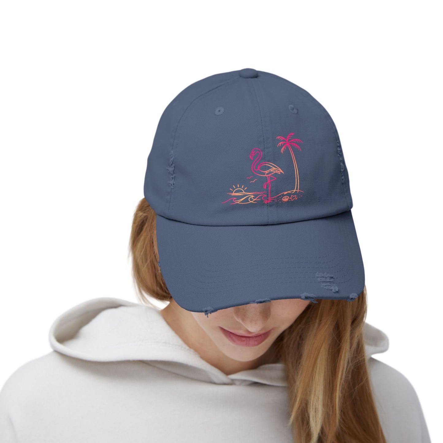 Flashy Flamingo | Distressed Cap