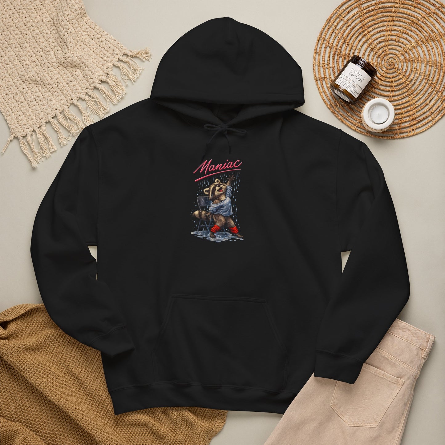 Dancing Raccoon "Maniac" Hooded Sweatshirt