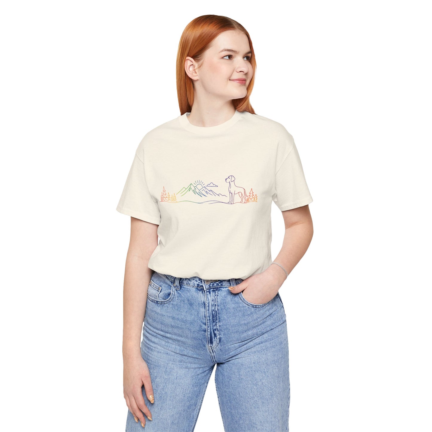 Natural- Eared Great Dane Wild Lines T-Shirt