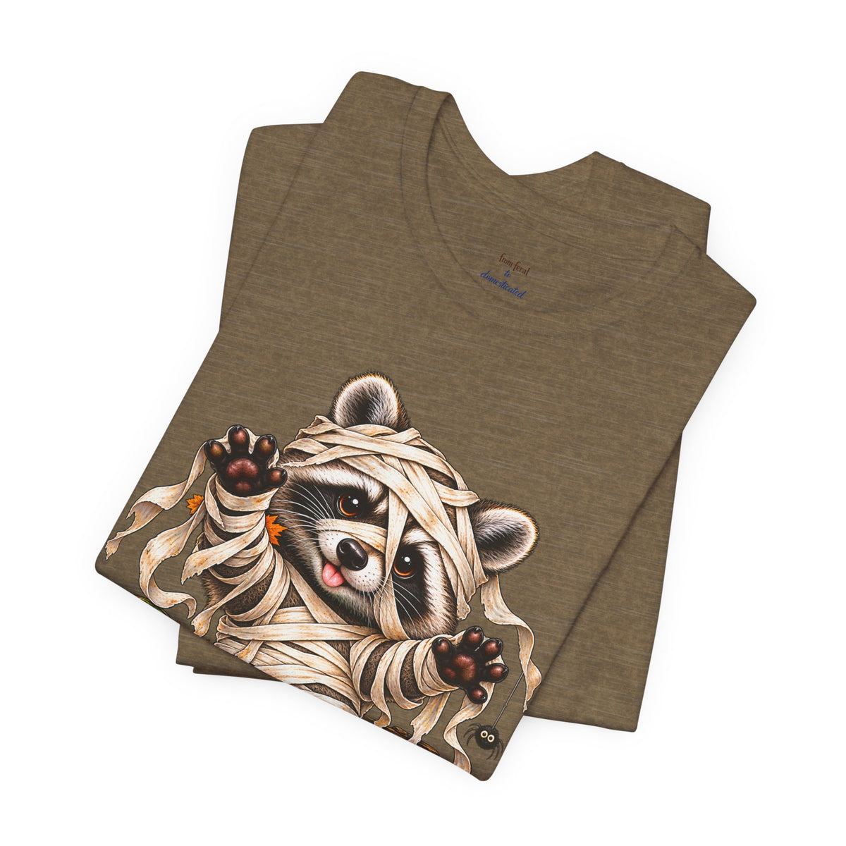 Halloween Mummy Raccoon and Black Cat T-Shirt