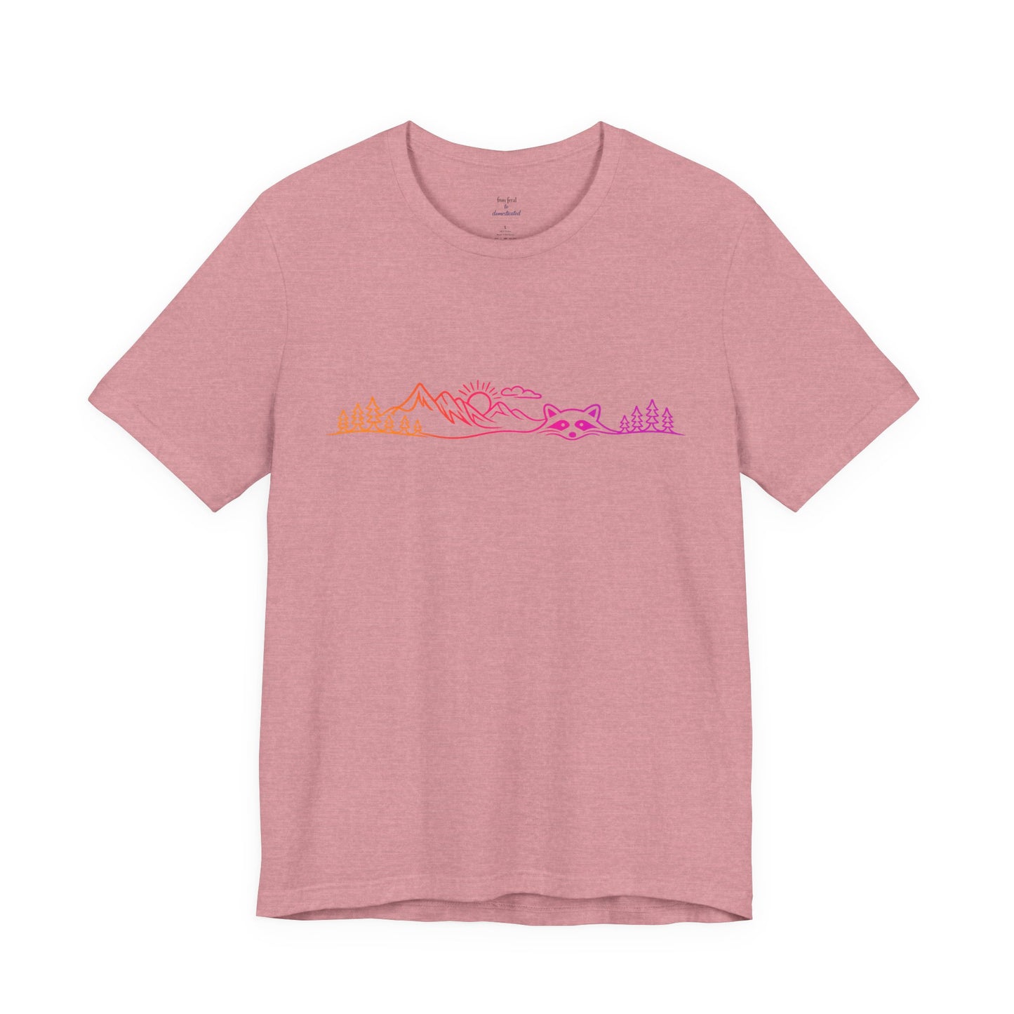 Raccoon Tee — Minimal Line Raccoon Scenic Graphic T-Shirt