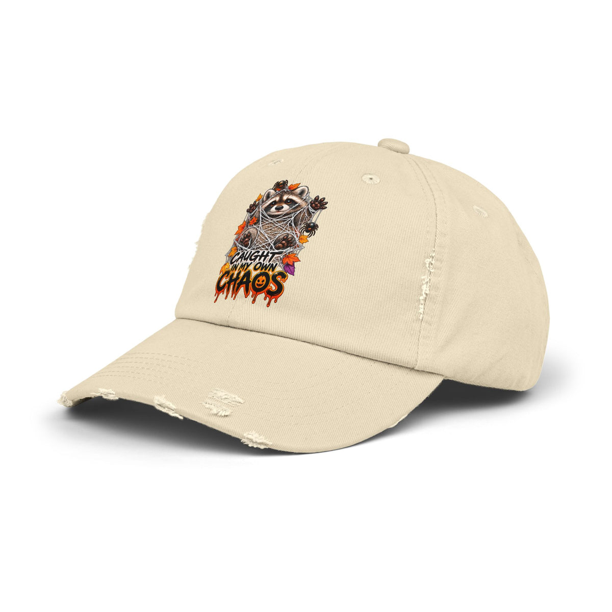 Caught Raccoon Distressed Baseball Hat
