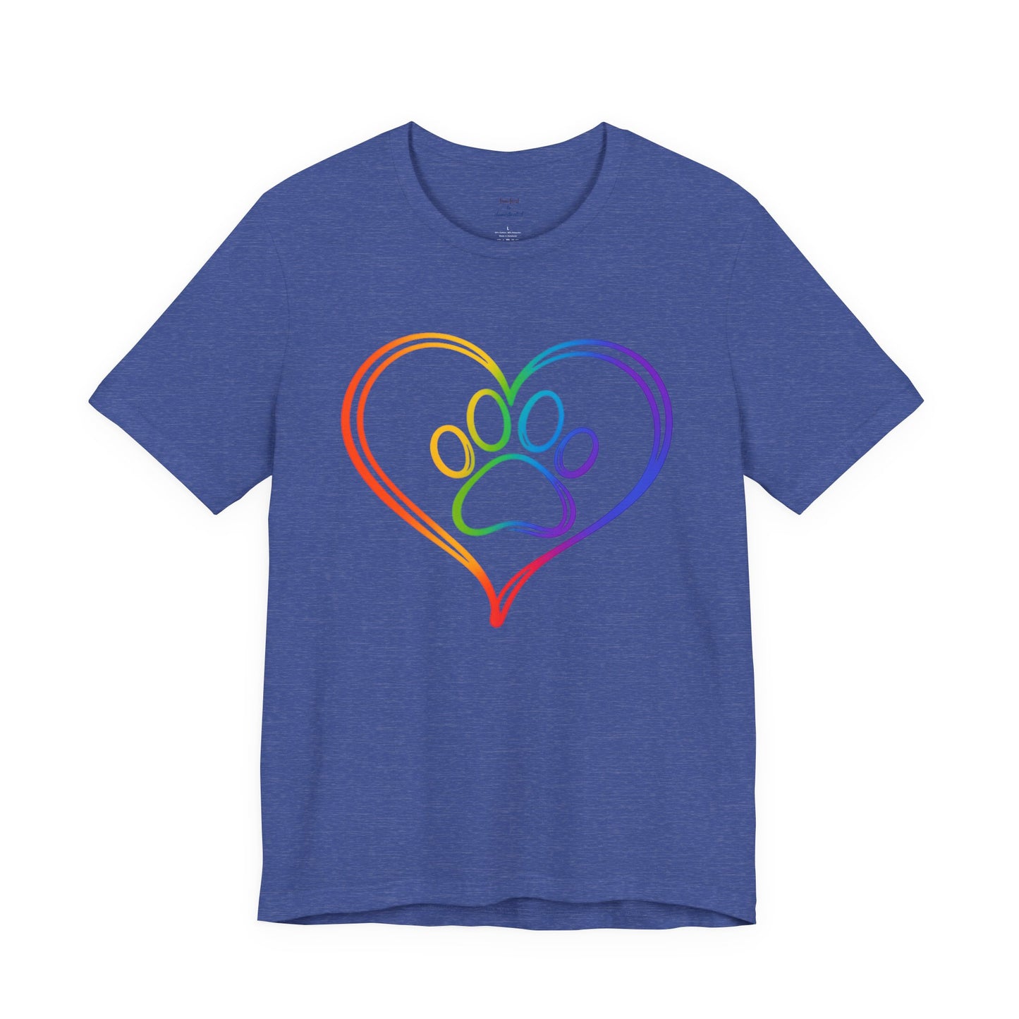 Heart/Paw Colorful Line-Work T-Shirt
