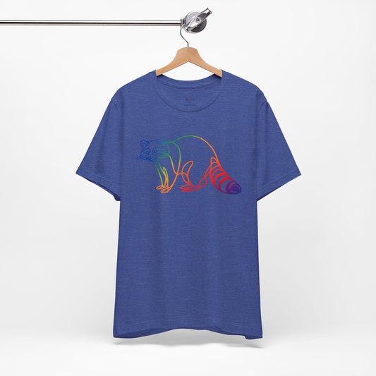 Raccoon Tee — Minimal Line Raccoon Scenic Graphic T-Shirt
