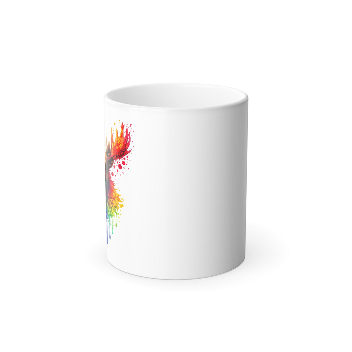 Watercolor Moose Color-Changing Mug  11 oz