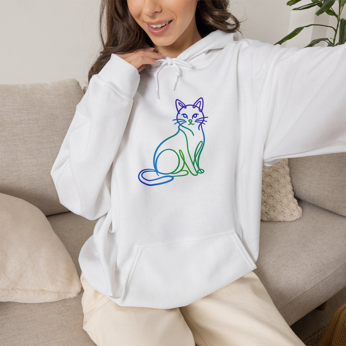 Northern Lights Cat Hooded Sweatshirt