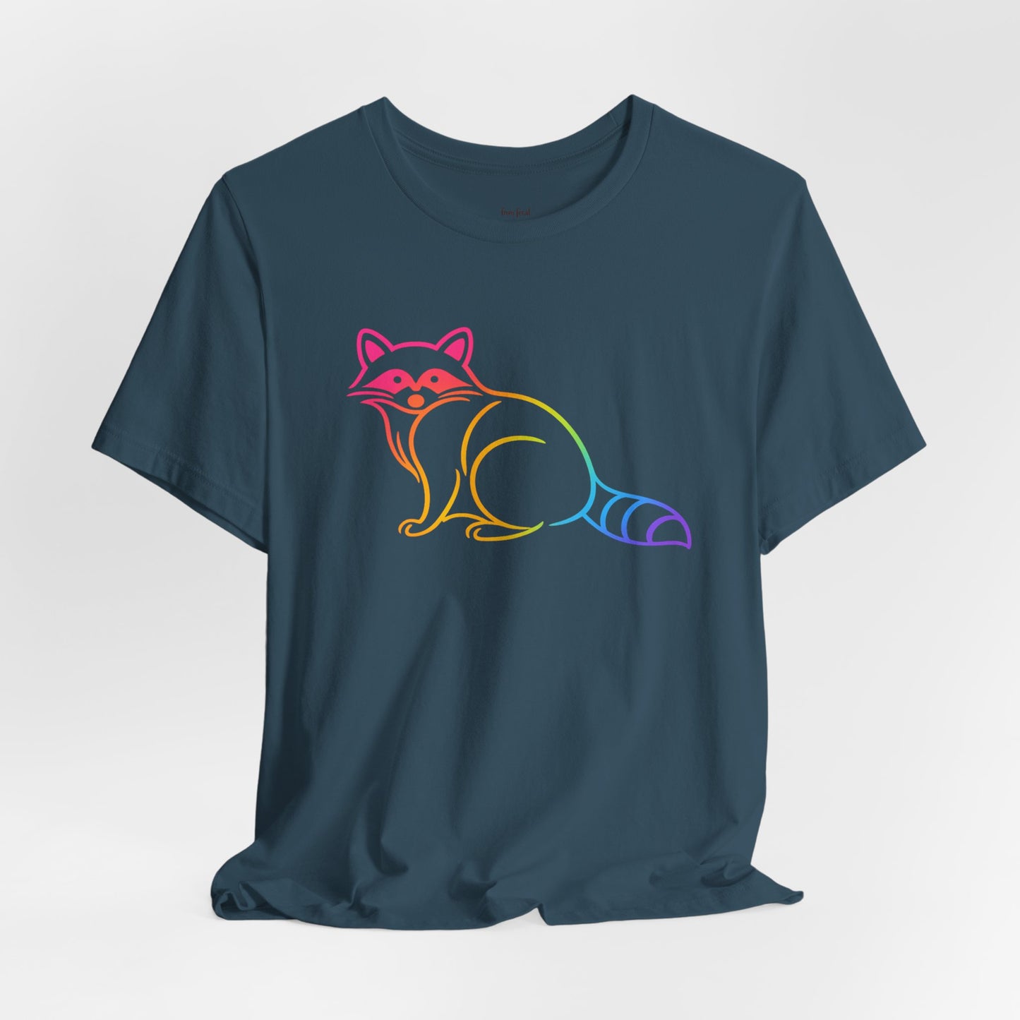 Raccoon Tee — Minimal Line Raccoon Scenic Graphic T-Shirt