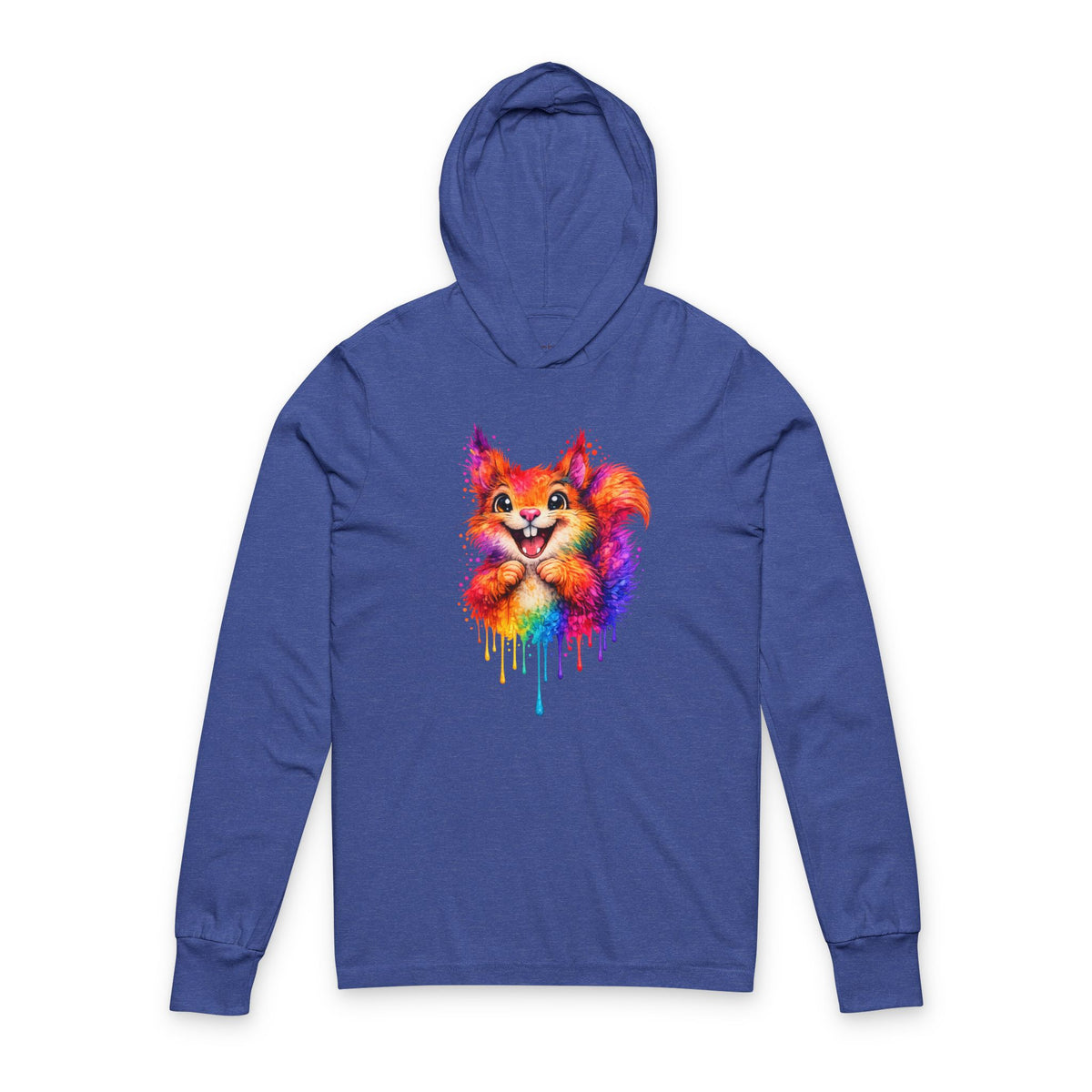 Watercolor Squirrel Hooded Long Sleeve T-Shirt