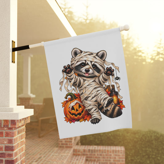 Halloween Mummy Raccoon Garden Flag