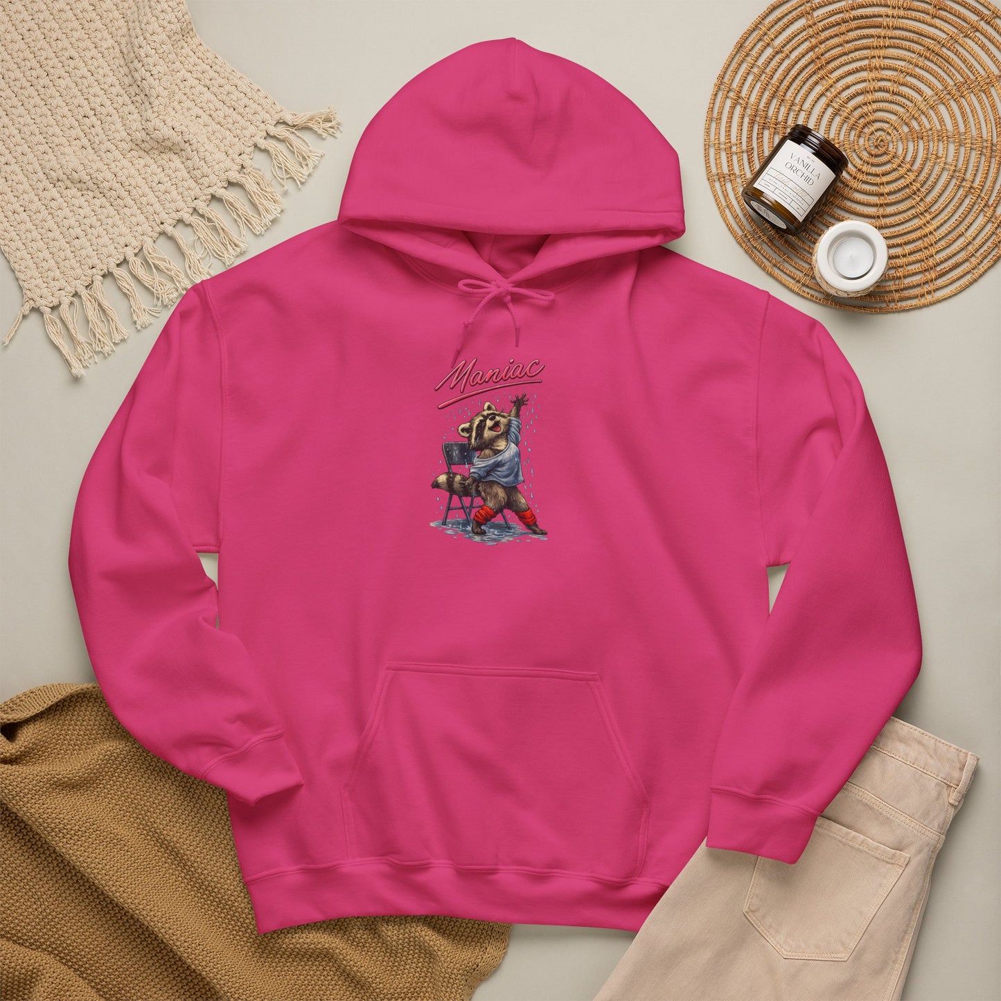Dancing Raccoon "Maniac" Hooded Sweatshirt