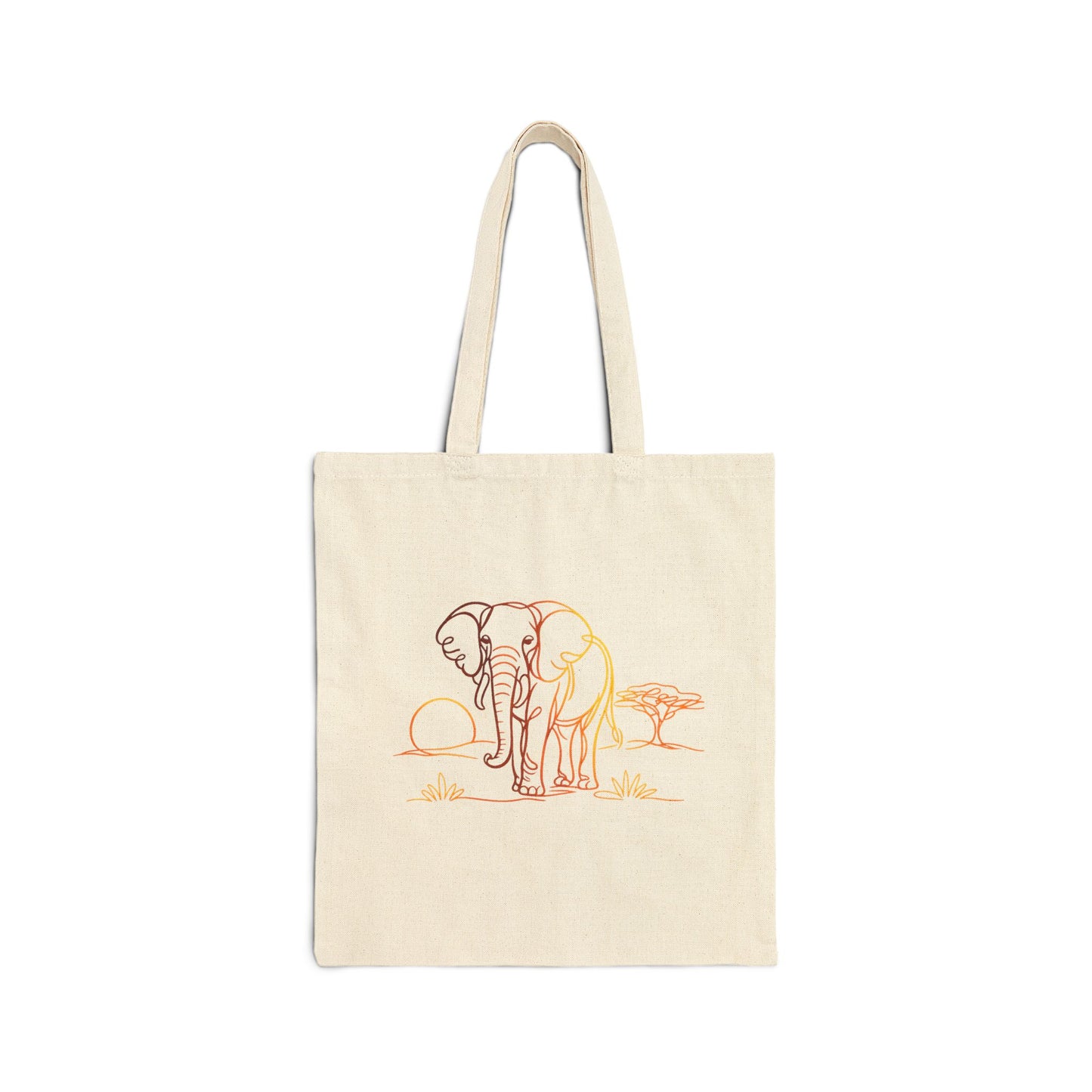 Elephant Safari Sketch Cotton Tote — Eco Canvas Bag
