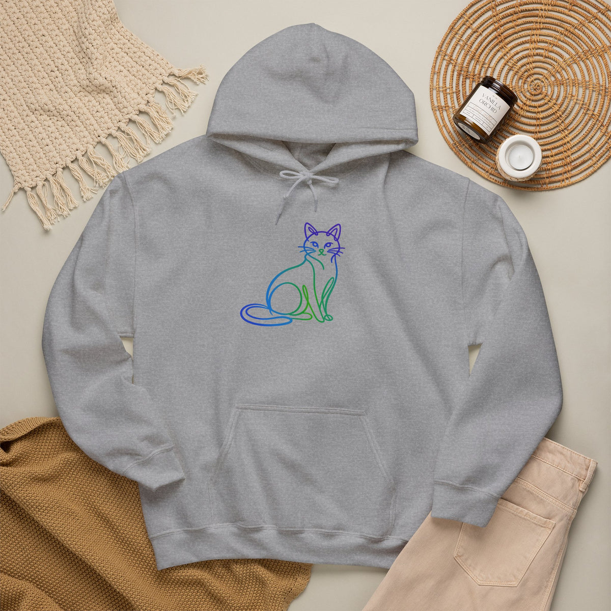 Northern Lights Cat Hooded Sweatshirt