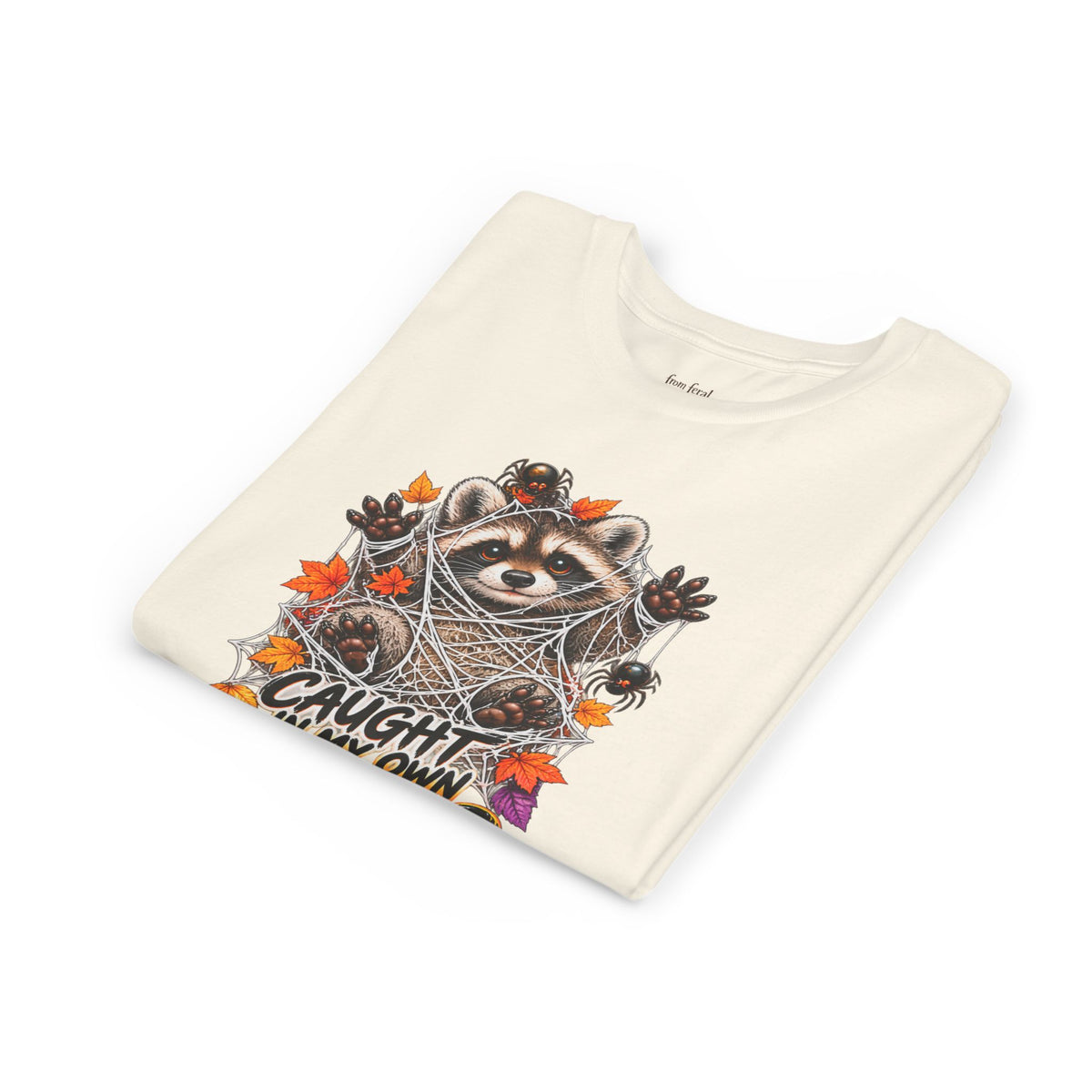Caught Raccoon Youth Tee — Raccoon Kids Tshirt