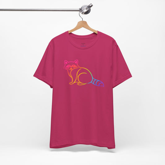 Raccoon Tee — Minimal Line Raccoon Scenic Graphic T-Shirt