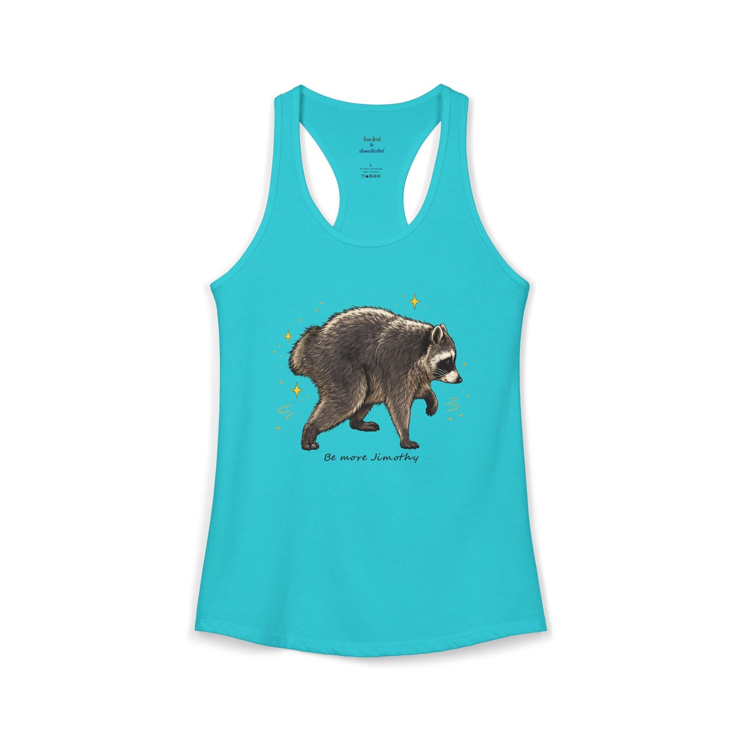 Jimothy The Raccoon Racerback Tank