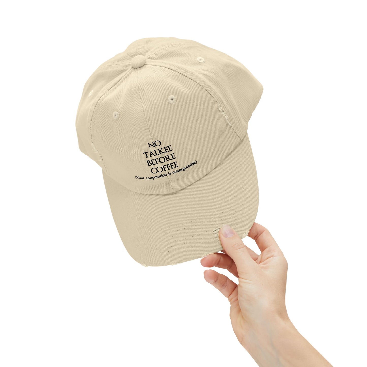 "No Talkee" Distressed Cap —  Funny Truth Hat
