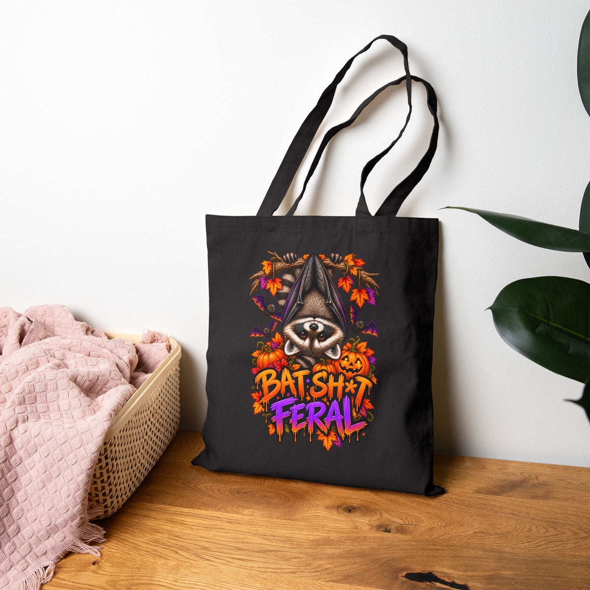 Batty Raccoon Tote Bag
