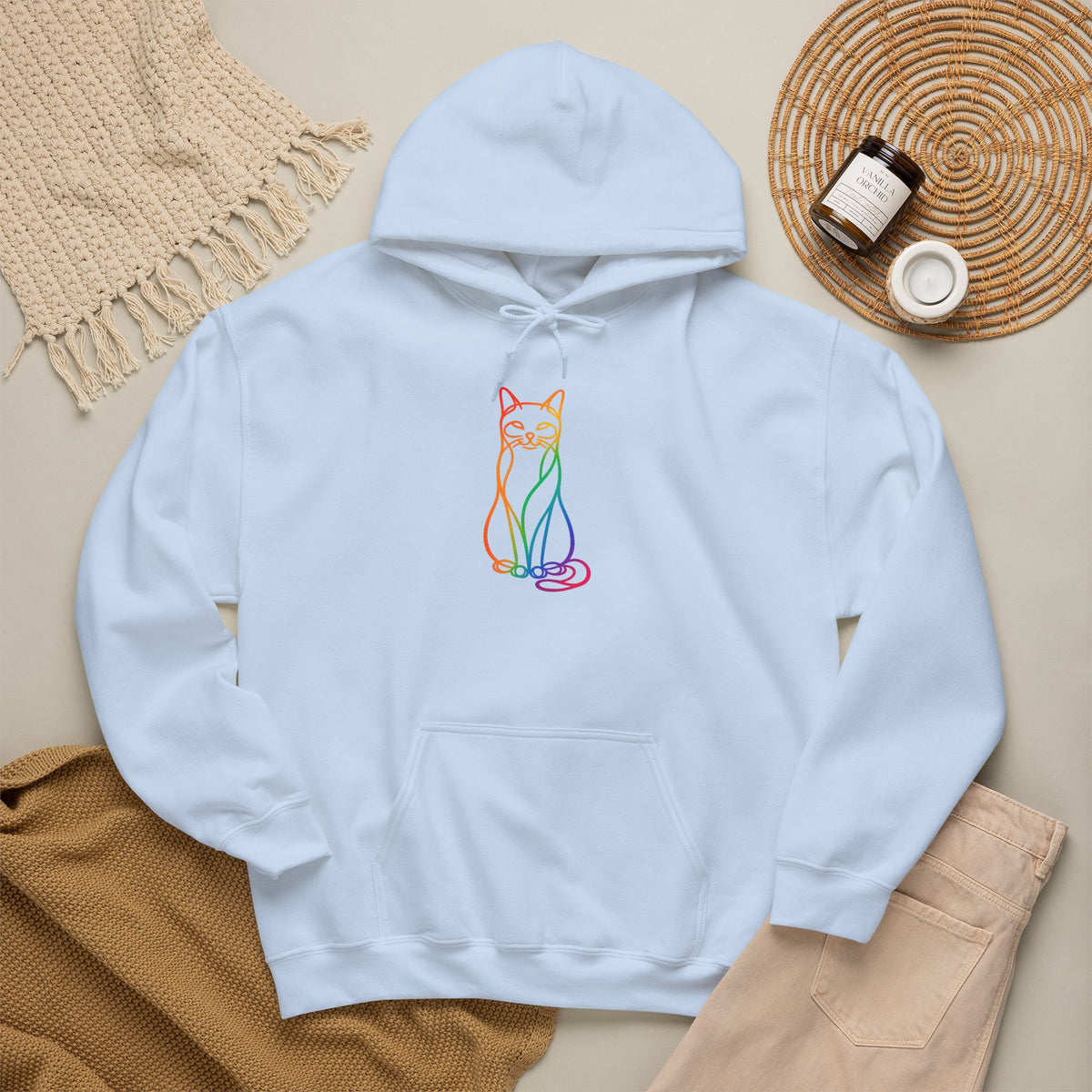 Rainbow Cat Hooded Sweatshirt