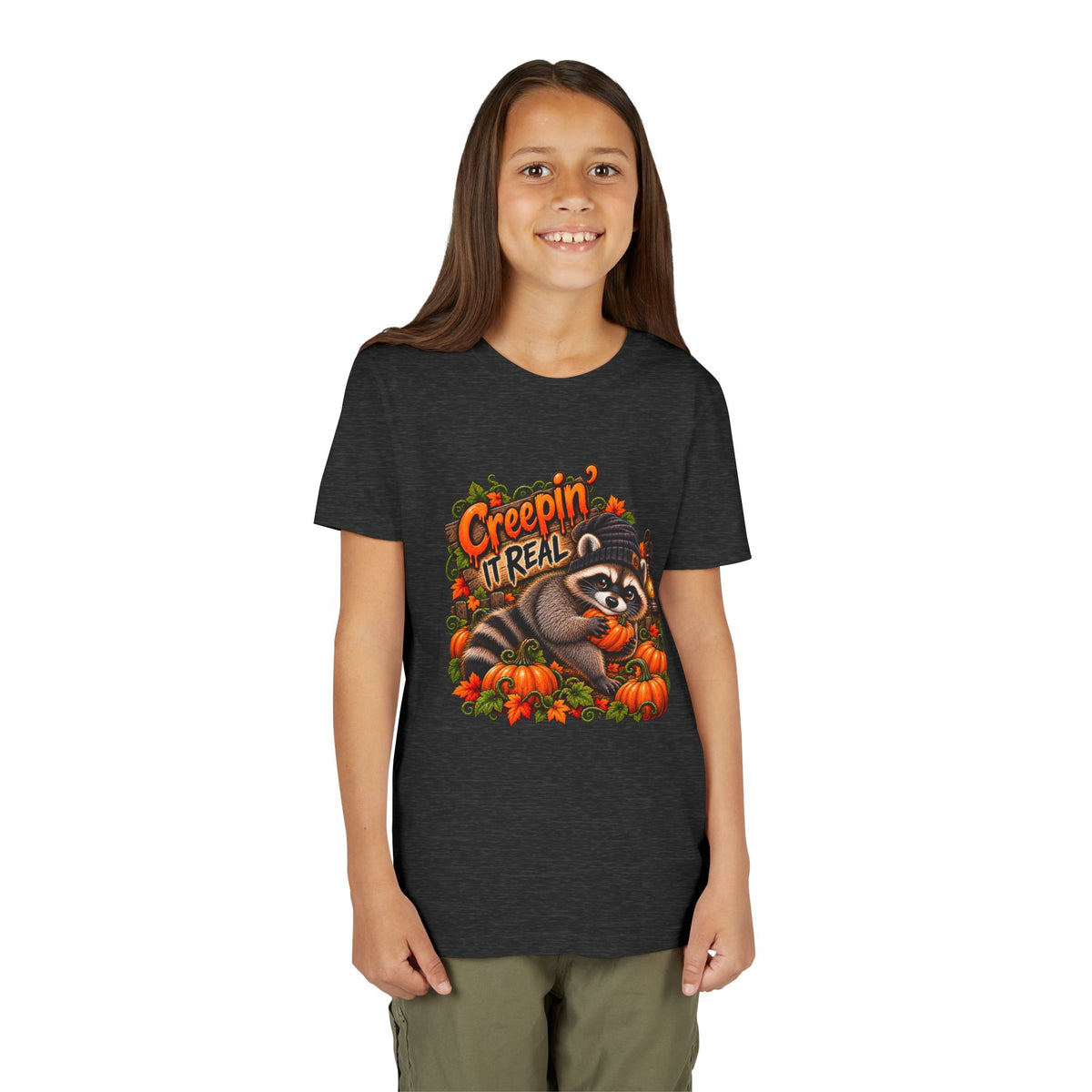 Creepin' Coon Youth Tee — Raccoon Kids Tshirt