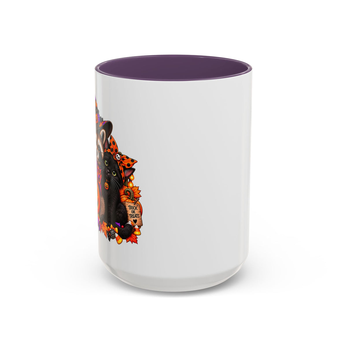 Halloween Raccoon and Black Cat Bestie Coffee Mug  (11/15oz)
