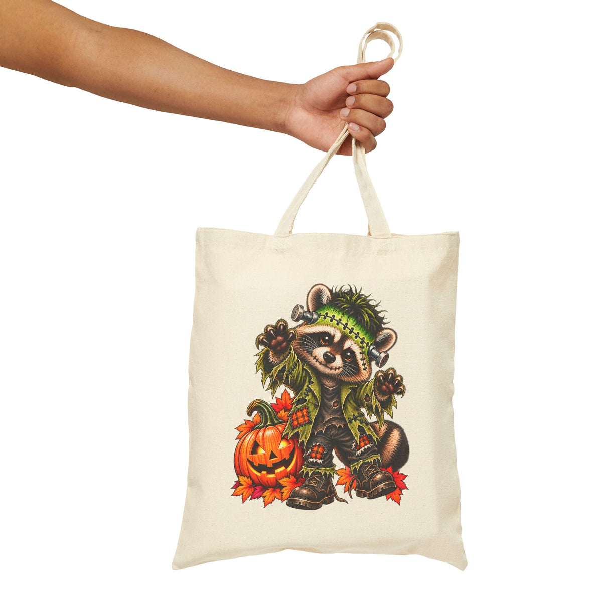 Halloween Frankenstein Raccoon Tote Bag