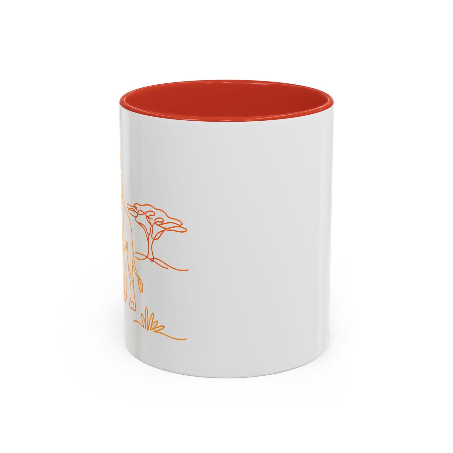 Safari Sunrise Coffee Mug — Minimal Line Lion Design (11/15oz)