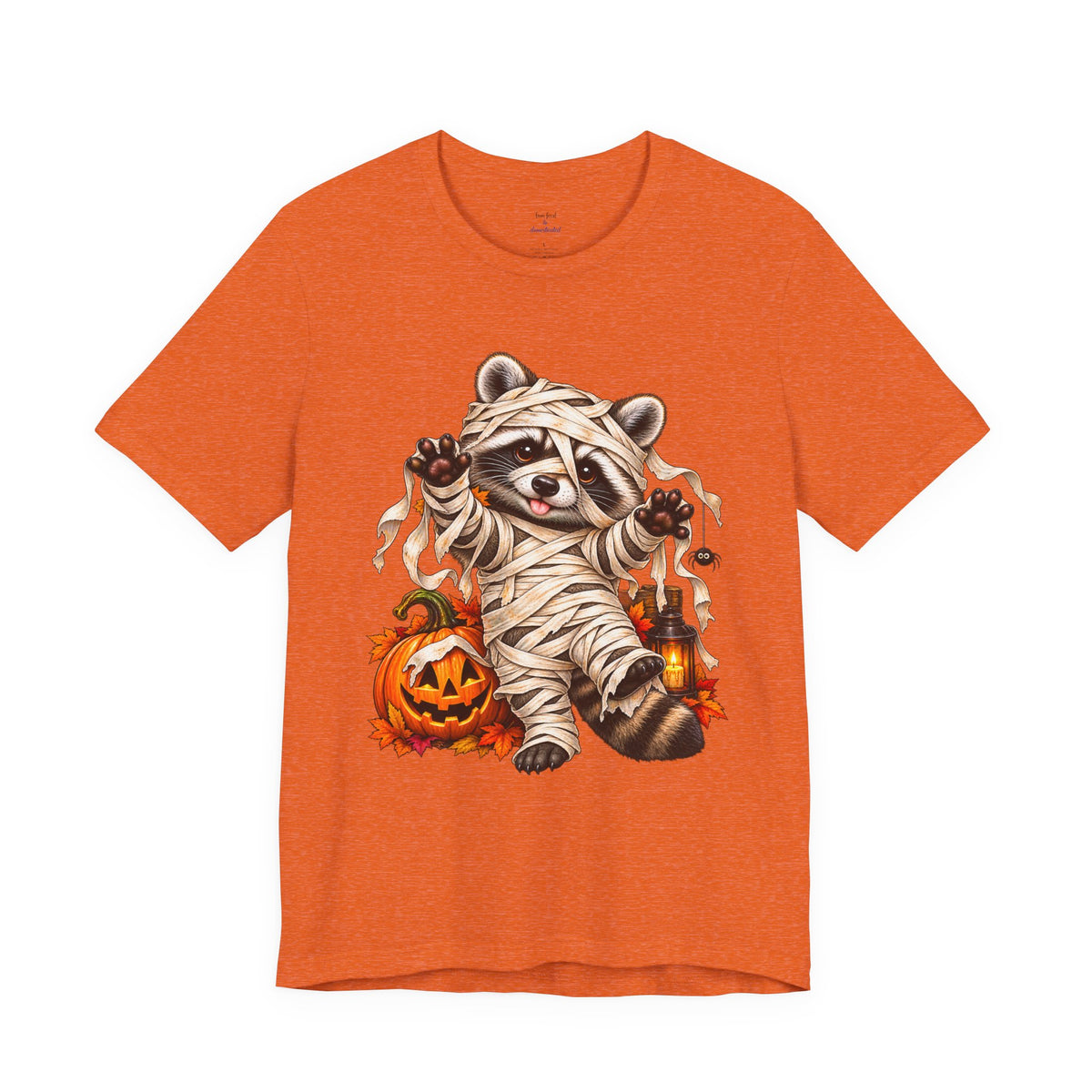Halloween Mummy Raccoon and Black Cat T-Shirt