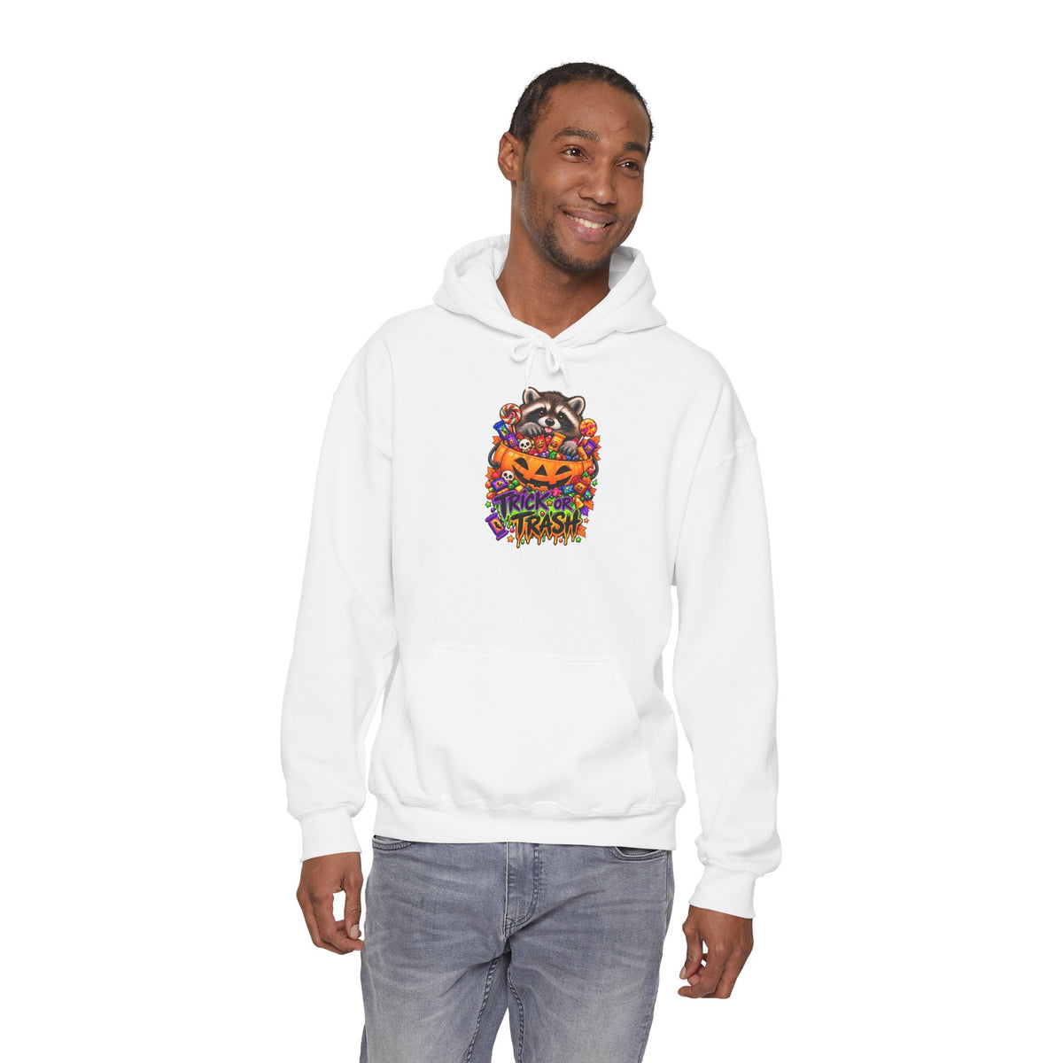 Trick or Trash Raccoon Hooded Sweatshirt