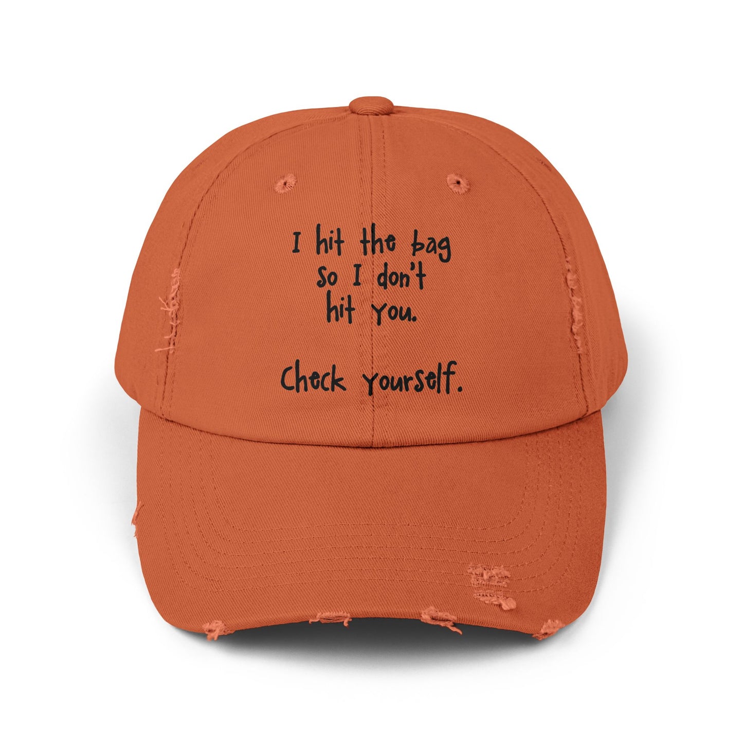 "Check Yourself" Distressed Cap —  Funny Truth Hat