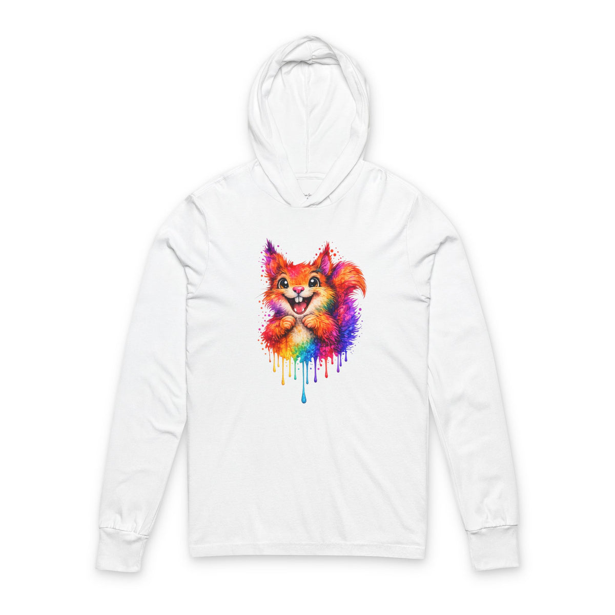 Watercolor Squirrel Hooded Long Sleeve T-Shirt