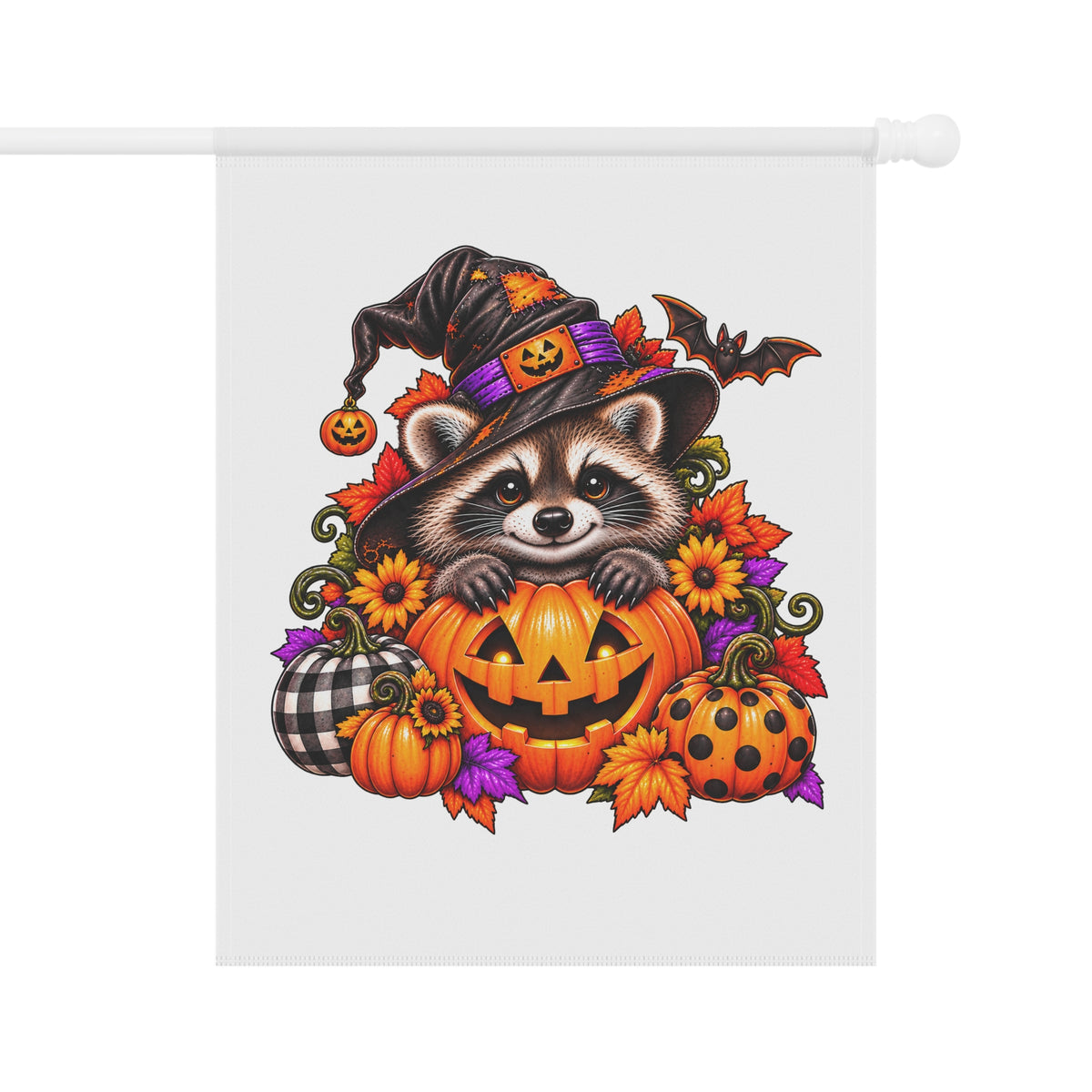 Halloween Raccoon Garden Flag