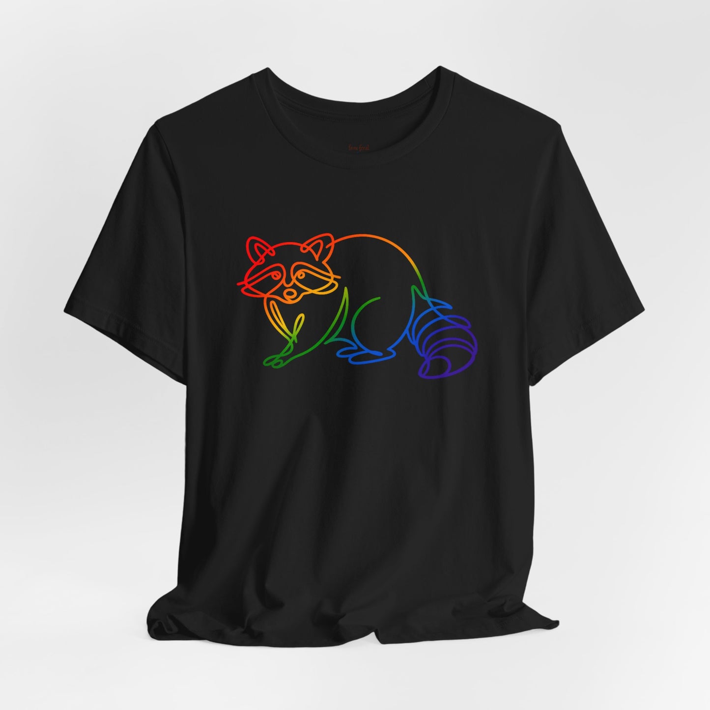 Raccoon Tee — Minimal Line Raccoon Scenic Graphic T-Shirt