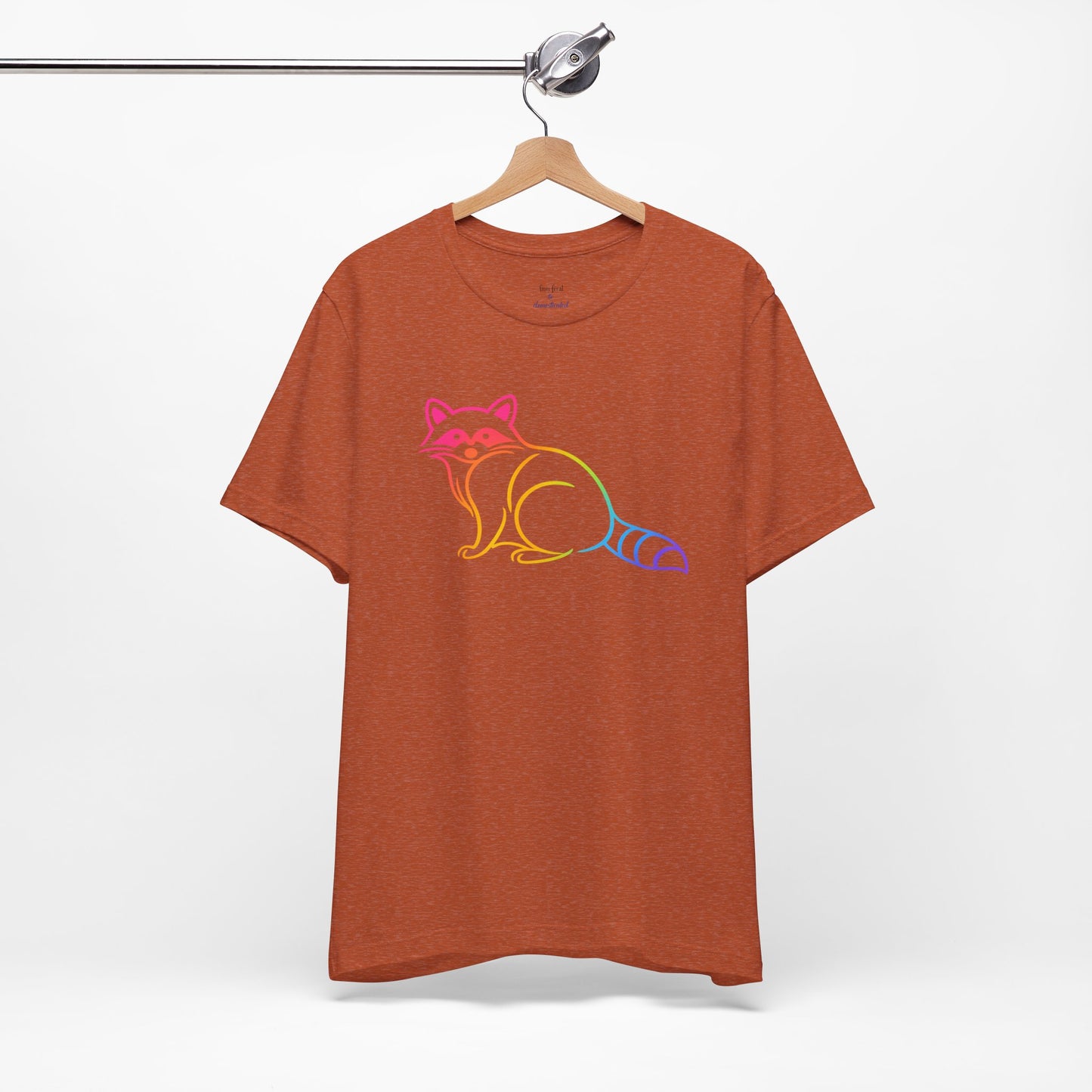 Raccoon Tee — Minimal Line Raccoon Scenic Graphic T-Shirt