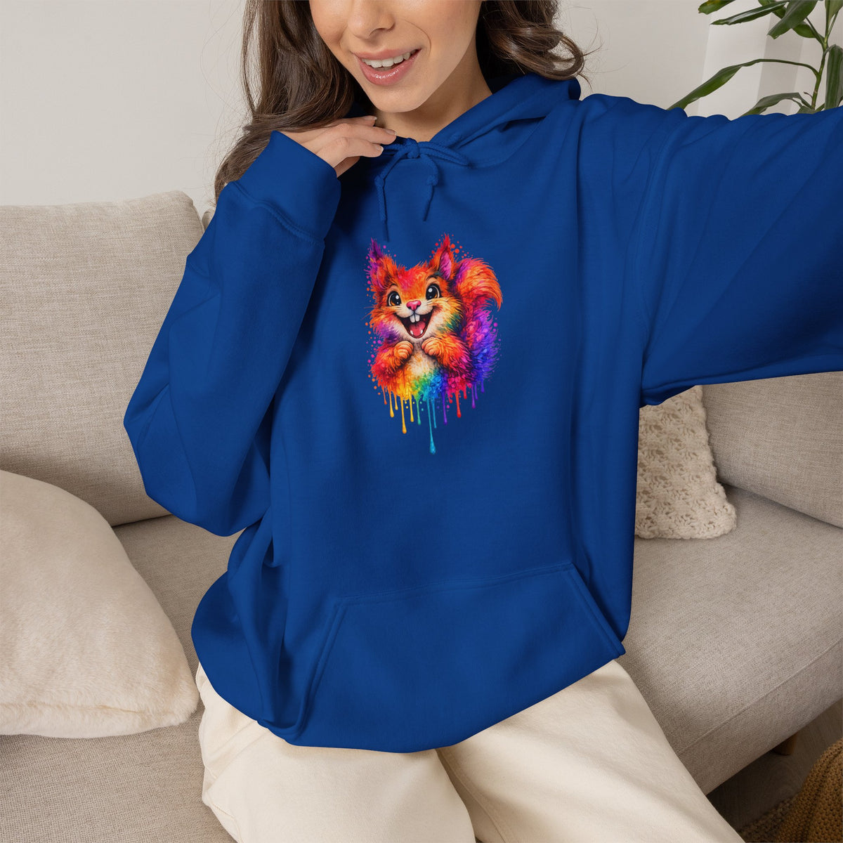 Watercolor Squirrel Hooded Sweatshirt