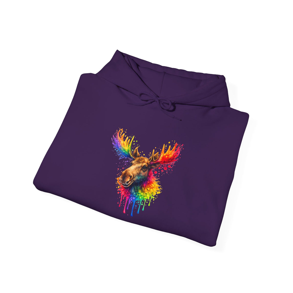 Watercolor Moose Hooded Sweatshirt
