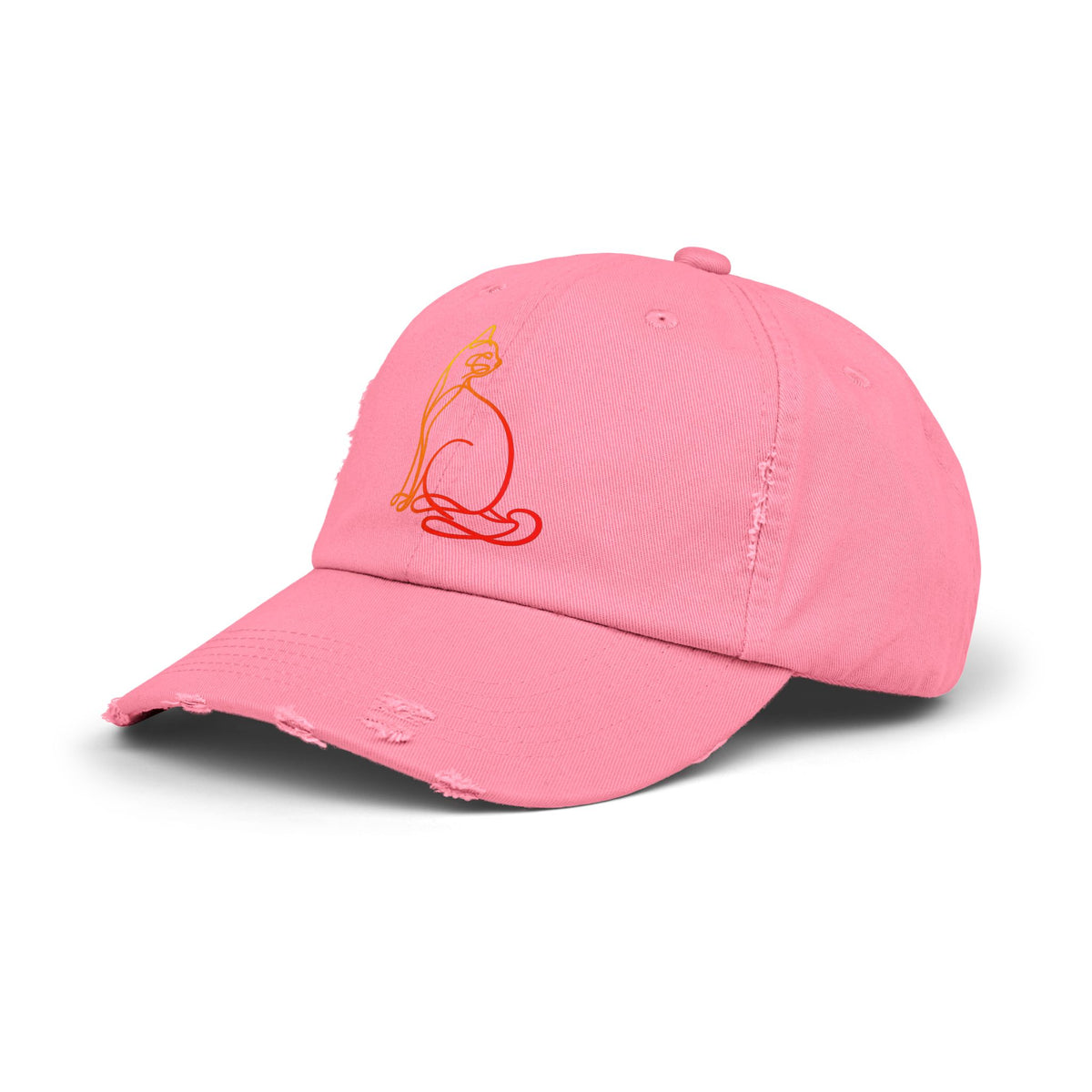 Sunrise Cat Distressed Cap