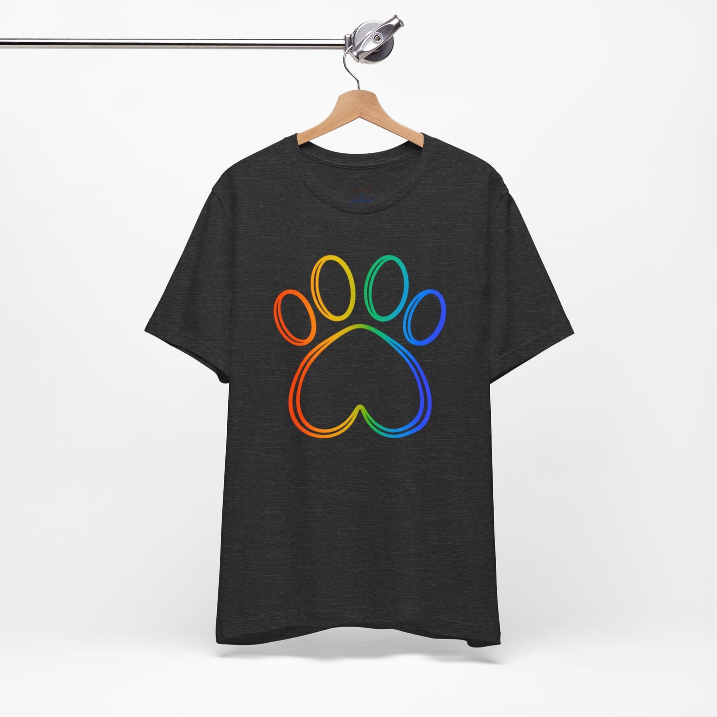 Heart/Paw Colorful Line-Work T-Shirt