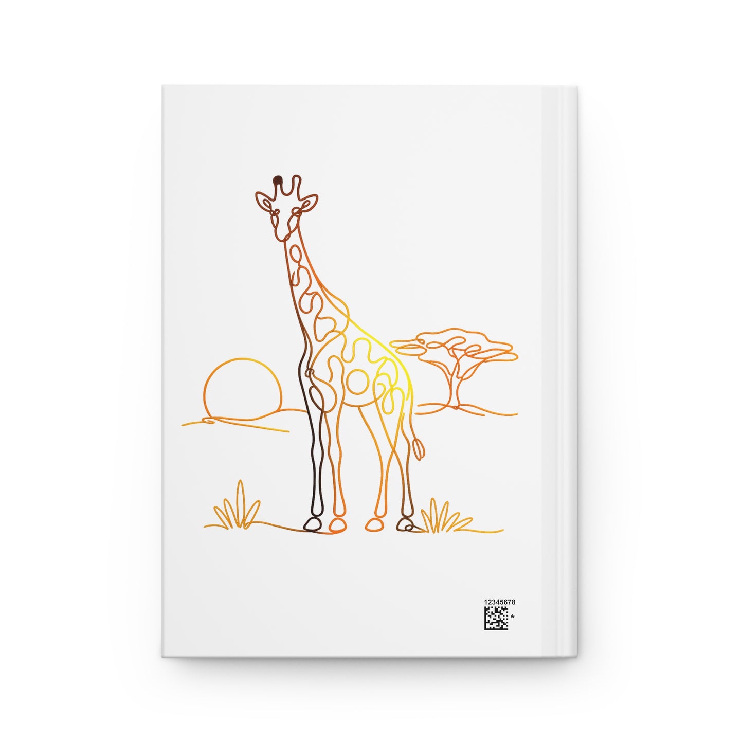 Giraffe Sunrise Hardcover Journal — Minimal Safari Sketch Notebook