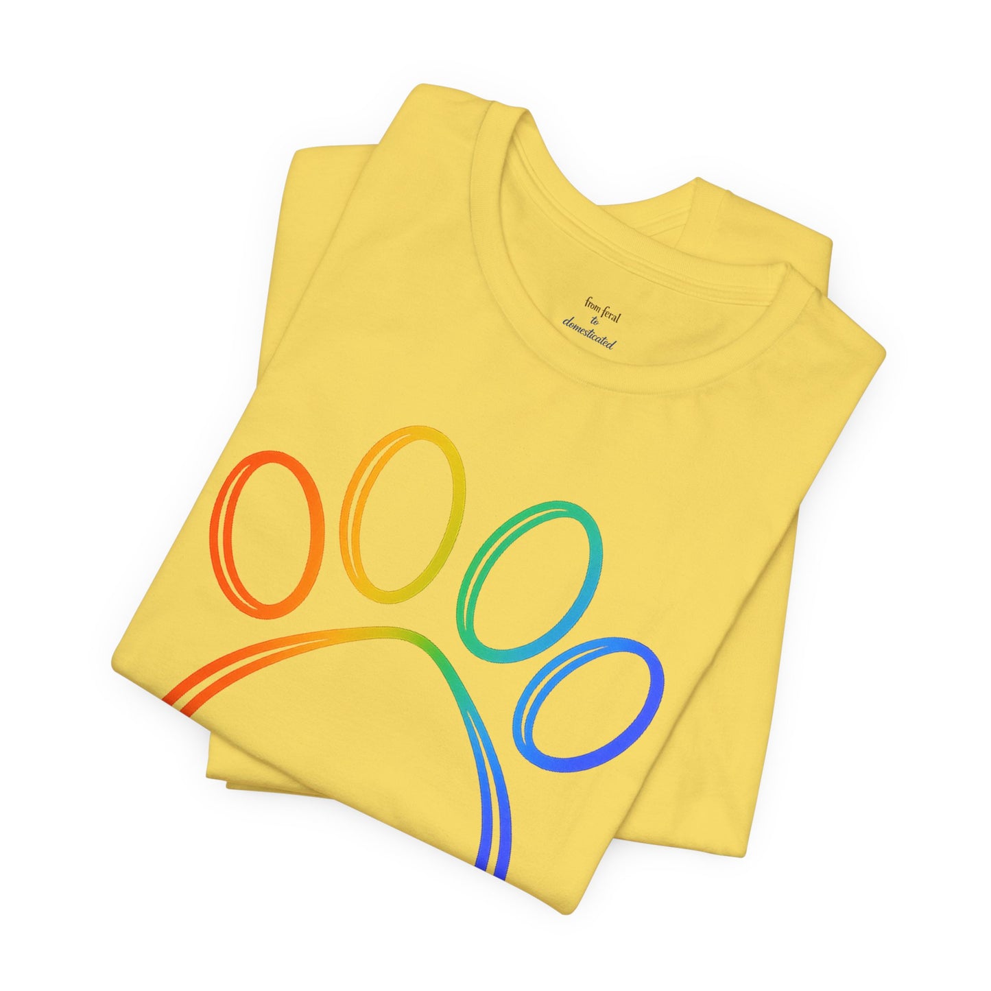 Heart/Paw Colorful Line-Work T-Shirt