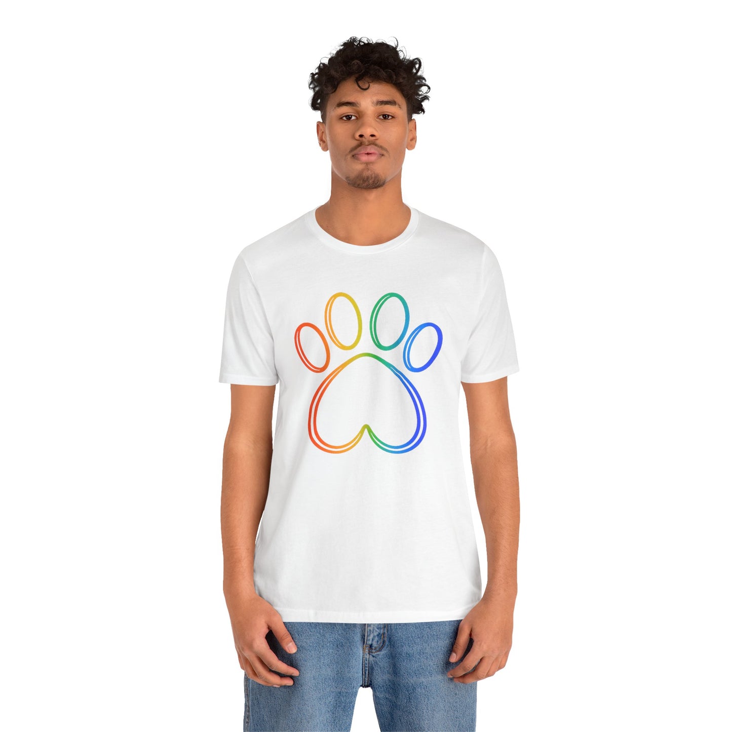 Heart/Paw Colorful Line-Work T-Shirt