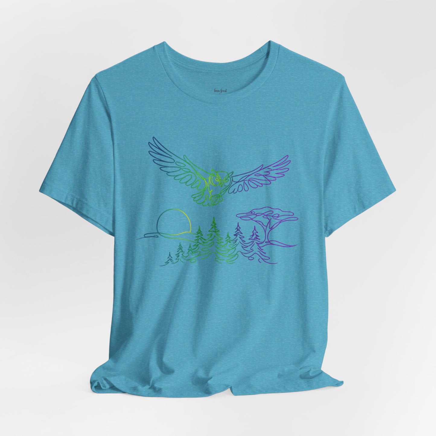 Owl | Colorful Line-Work T-Shirt