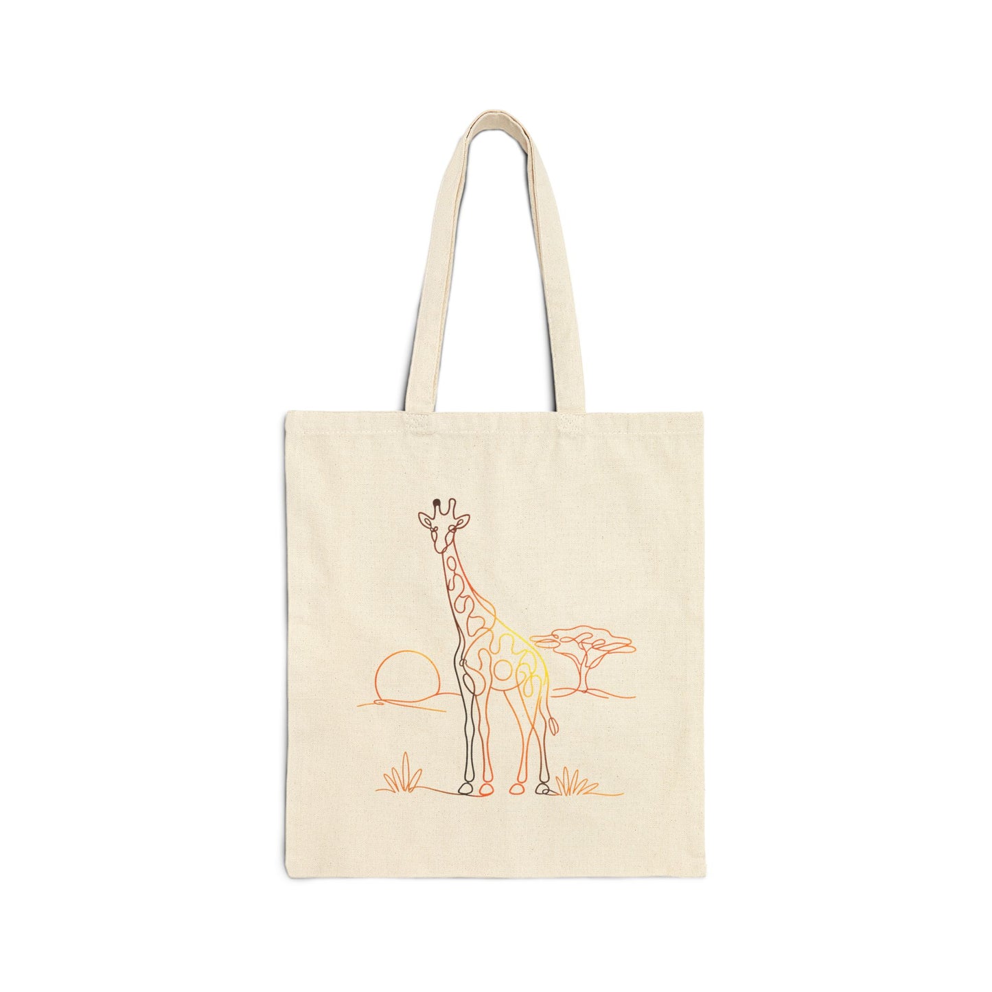 Giraffe Safari Sketch Cotton Tote — Eco Canvas Bag