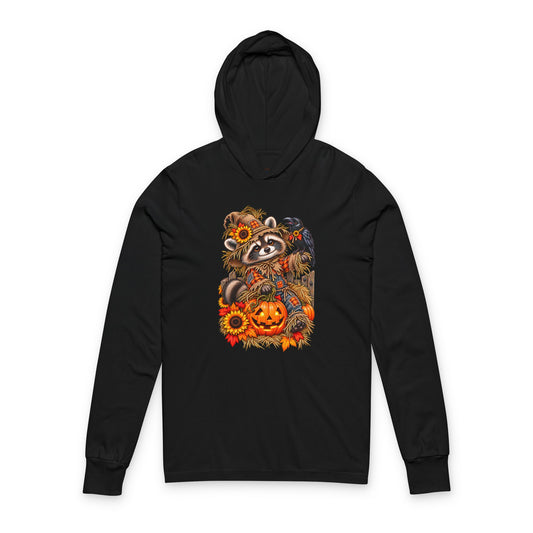 Scarecrow Raccoon Hooded Long Sleeve Tee
