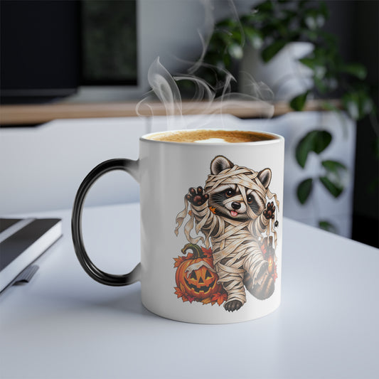 Halloween Mummy Raccoon Color-Changing Mug  11 oz