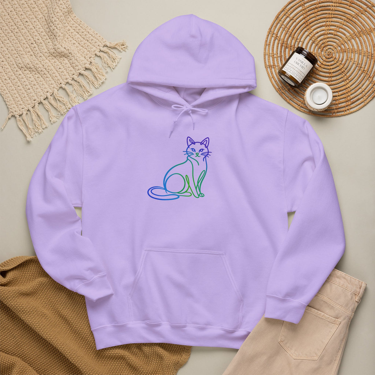 Northern Lights Cat Hooded Sweatshirt