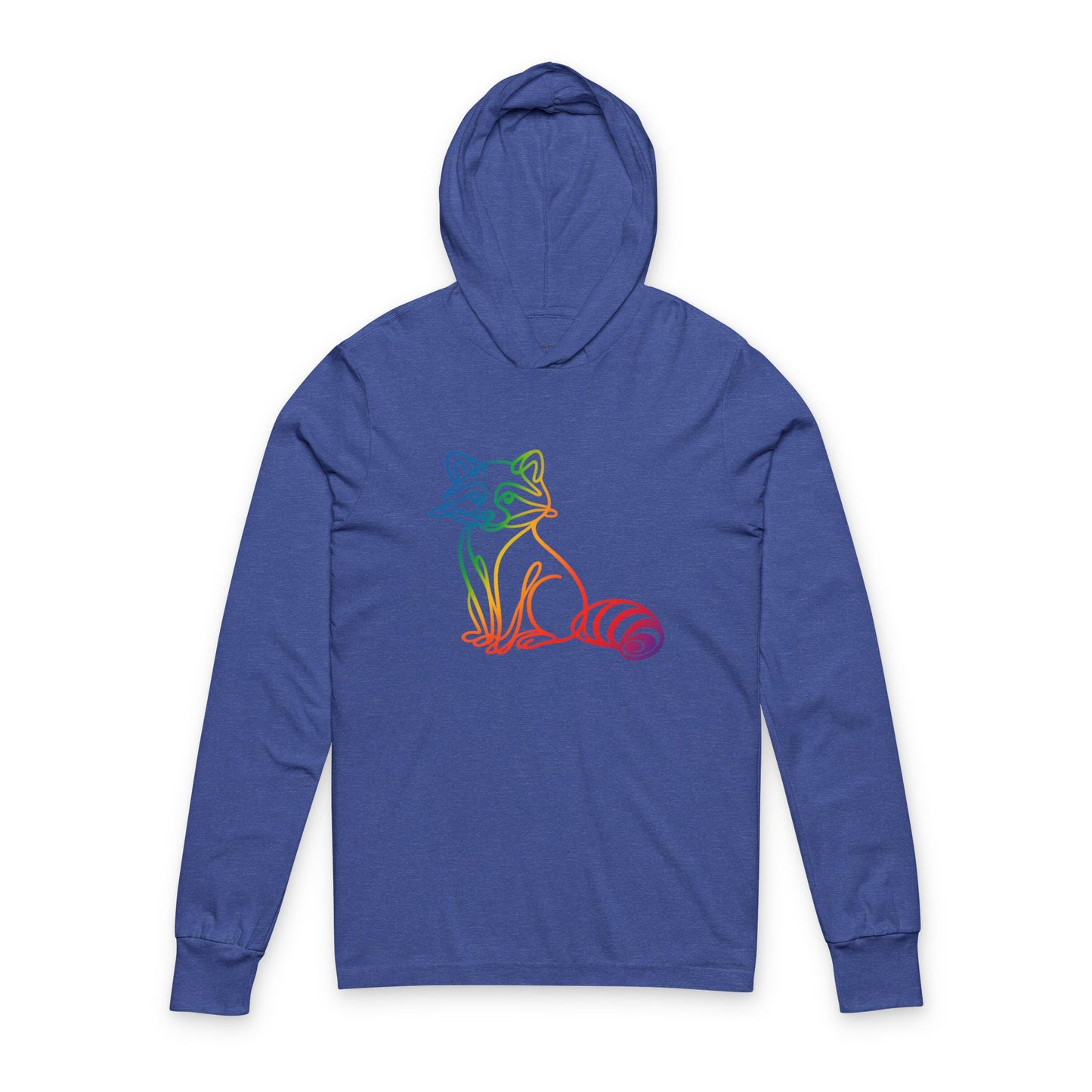 Continuous Line Art | Sitting Raccoon Hooded Long Sleeve Tee